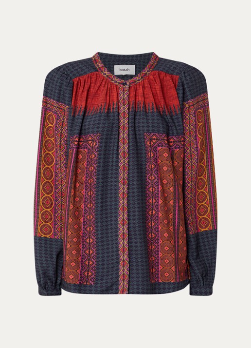 ba&sh Olivio tuniek met print - voorkant rood