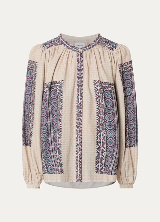 ba&sh Olivio tuniek met print - voorkant gebroken wit