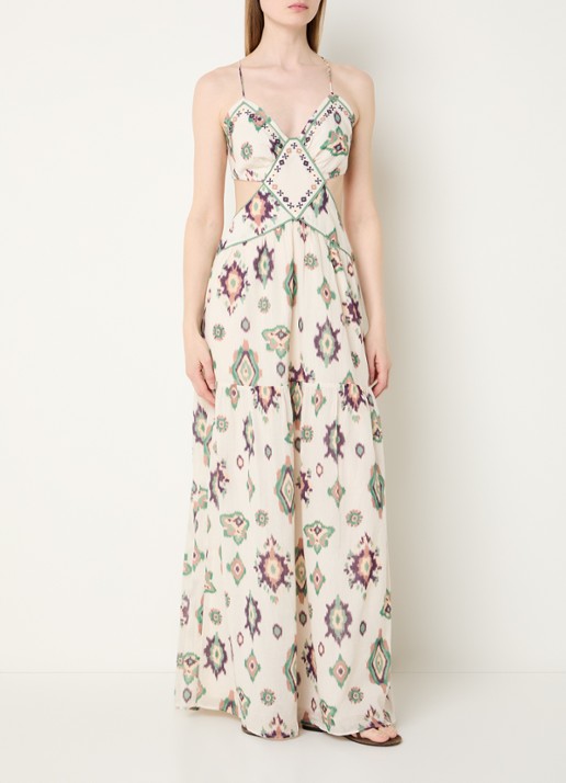 ba&sh Omelia maxi halterjurk met grafische print
