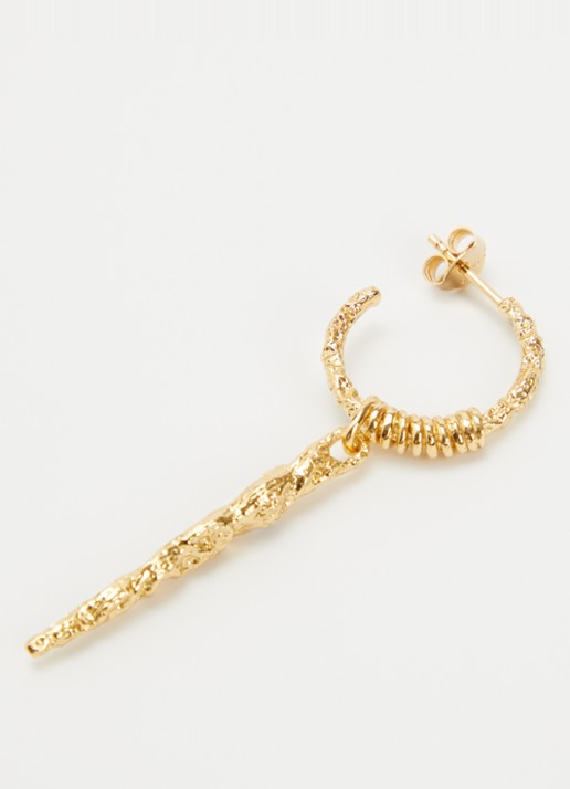 ba&sh Oudi oorringen van zilver - detail goud