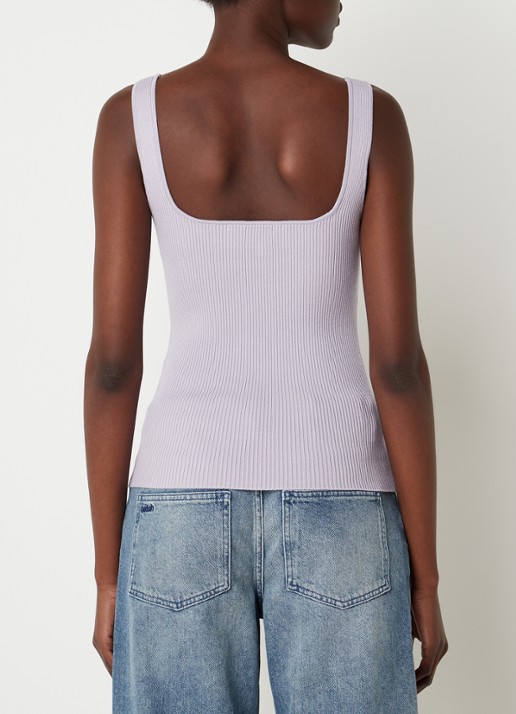 Ba&sh Oxmo fijngebreide tanktop met ribstructuur - achterkant 4 lavendel