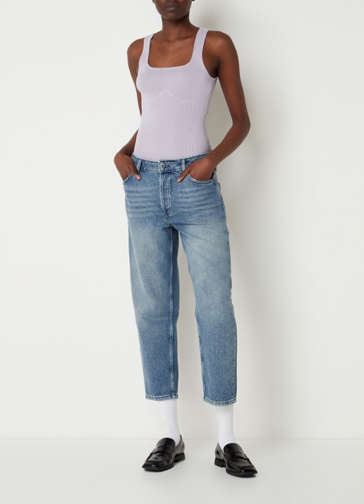 Ba&sh Oxmo fijngebreide tanktop met ribstructuur - voorkant 2 lavendel