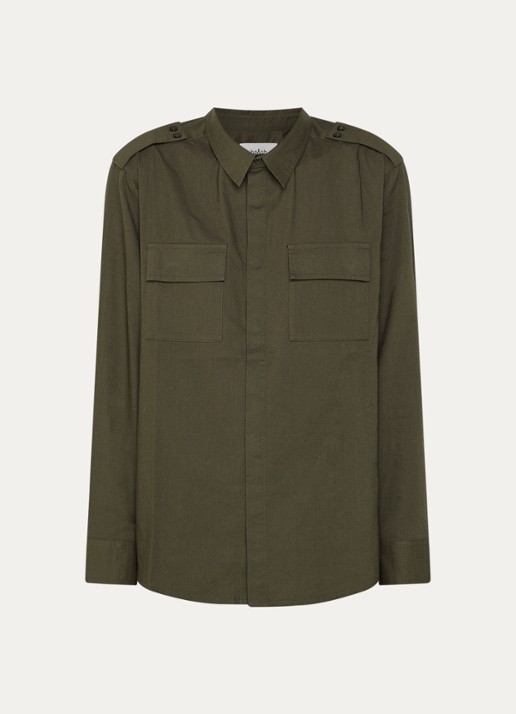 ba&sh Palani blouse met borstzakken - voorkant bronsgroen