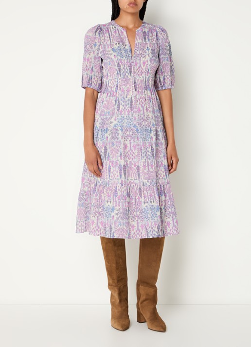 ba&sh Panissa midi tuniekjurk met print - detail 4 roze