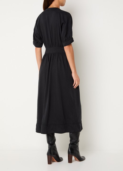 ba&sh Parisa maxi jurk met steekzakken - achterkant 3 zwart