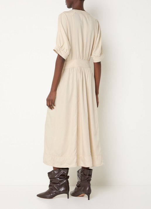 ba&sh Parisa maxi jurk met steekzakken - achterkant 4 beige