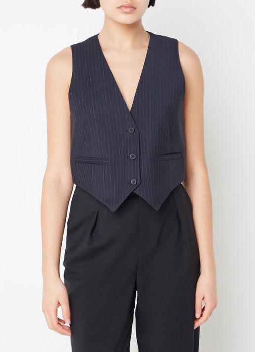 ba&sh Passy gilet in wolblend met streepprint