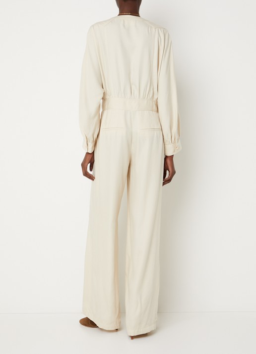 ba&sh Pere loose fit jumpsuit met ceintuur - achterkant 2 beige