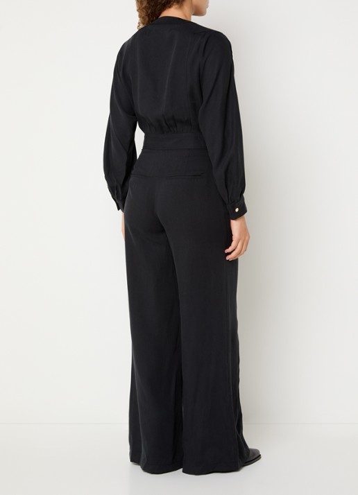ba&sh Pere loose fit jumpsuit met ceintuur - achterkant 3 antraciet