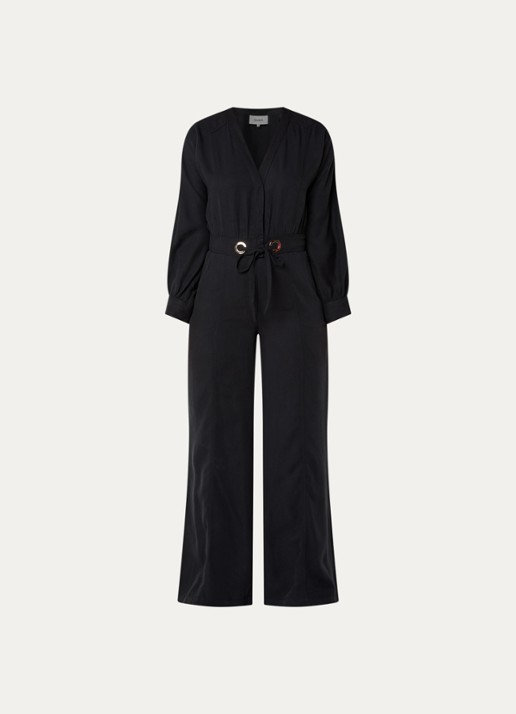ba&sh Pere loose fit jumpsuit met ceintuur - voorkant antraciet