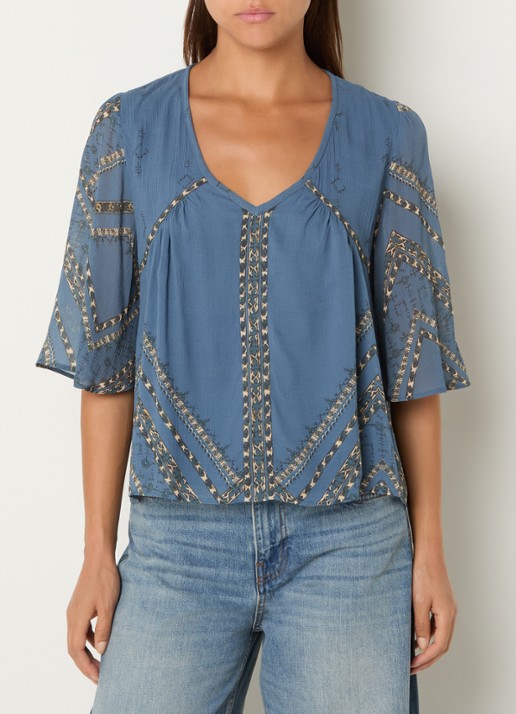 ba&sh Placido blouse met v-hals