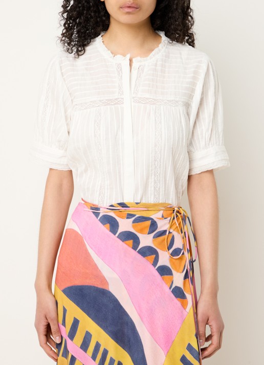 ba&sh Poeme blouse met details van kant - detail wit