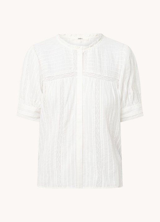 ba&sh Poeme blouse met details van kant - voorkant 2 wit