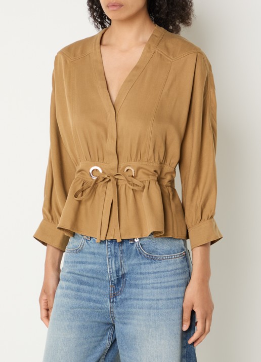 ba&sh Precilia blouse met strikceintuur