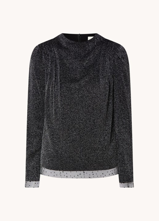 ba&sh Raba top met lurex en strass - voorkant 3 zwart