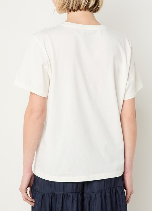 ba&sh Ralfa T-shirt met print - achterkant gebroken wit
