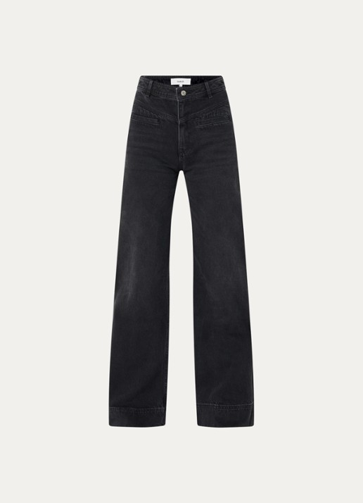 ba&sh Ranja high waist flared jeans met gekleurde wassing - voorkant 2 zwart