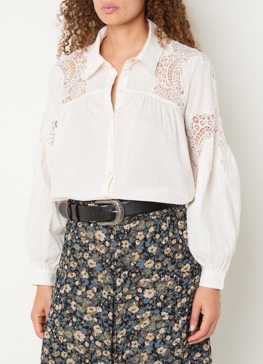 ba&sh Roseanne blouse met broderie