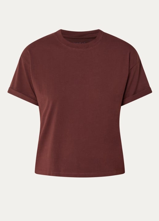 ba&sh Rosie T-shirt met stretch - voorkant bordeauxrood