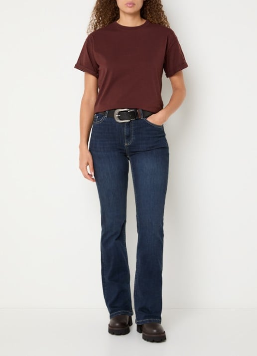 ba&sh Rosie T-shirt met stretch - voorkant 2 bordeauxrood