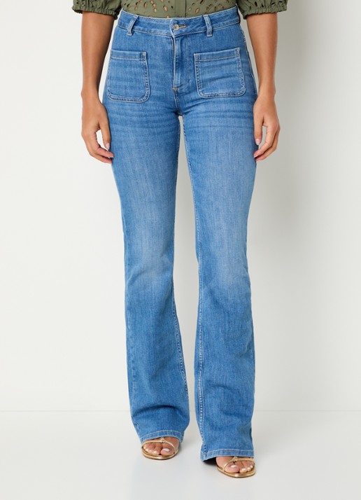 ba&sh Ross high waist slim fit jeans met medium wassing