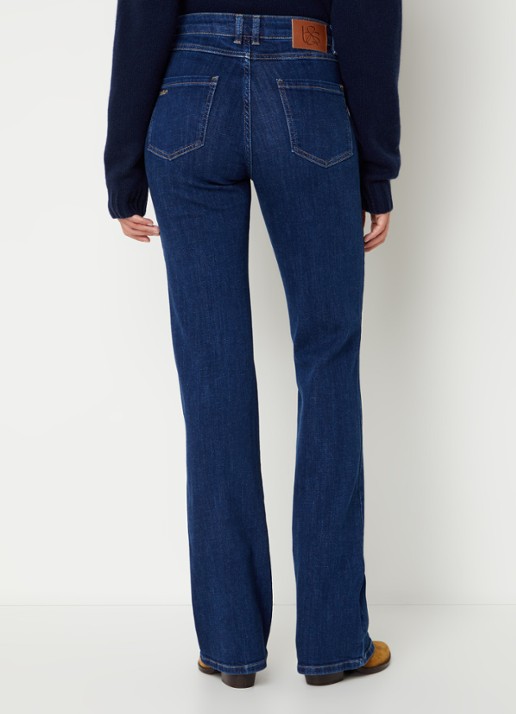 ba&sh Ross mid waist bootcut jeans met donkere wassing - achterkant 2 indigo
