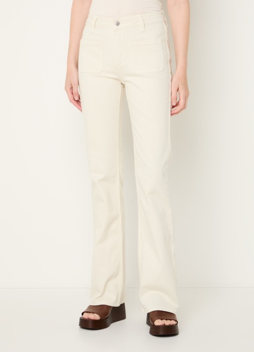 ba&sh Ross mid waist flared jeans met gekleurde wassing - detail creme