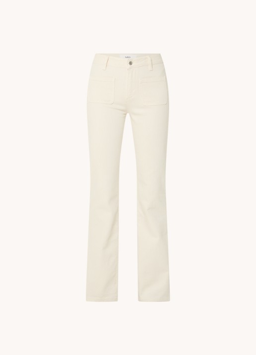 ba&sh Ross mid waist flared jeans met gekleurde wassing - voorkant 3 creme