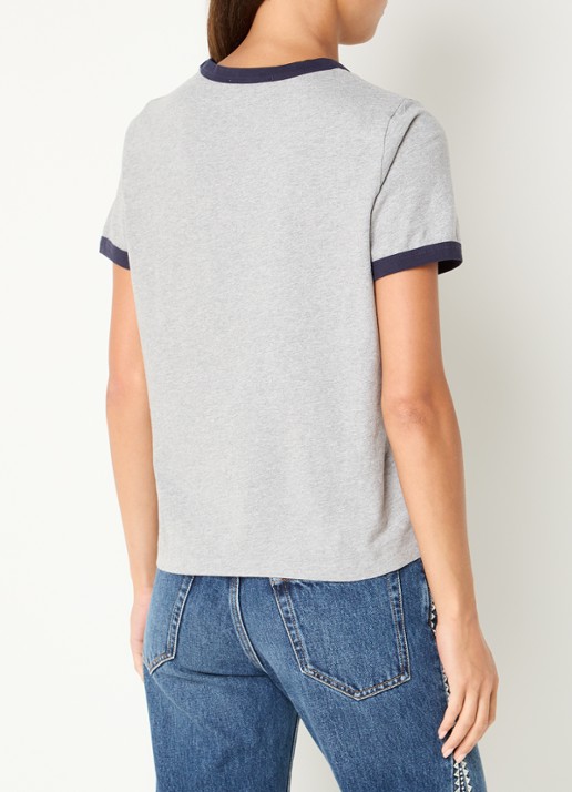 ba&sh Rosta T-shirt met print - achterkant 2 lichtgrijs