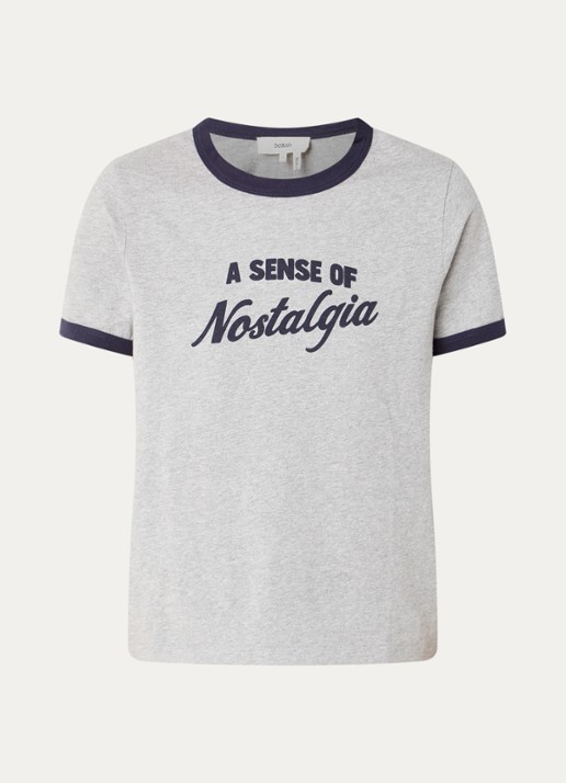 ba&sh Rosta T-shirt met print - voorkant 3 lichtgrijs
