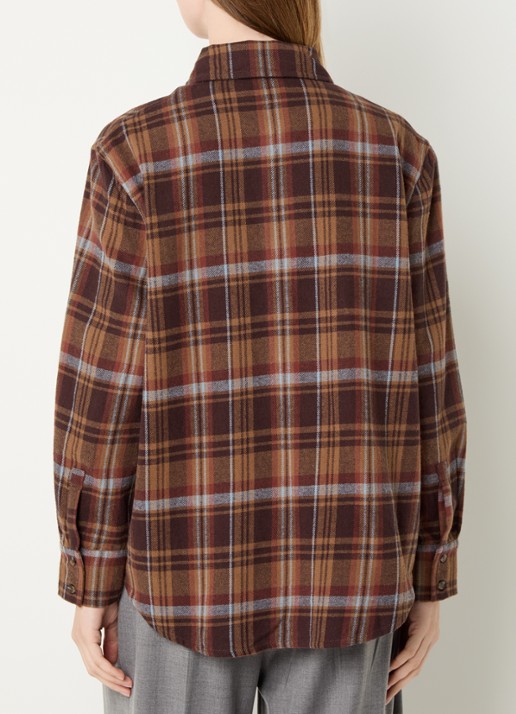 ba&sh Roxea blouse met ruitdessin - achterkant 2 roodbruin