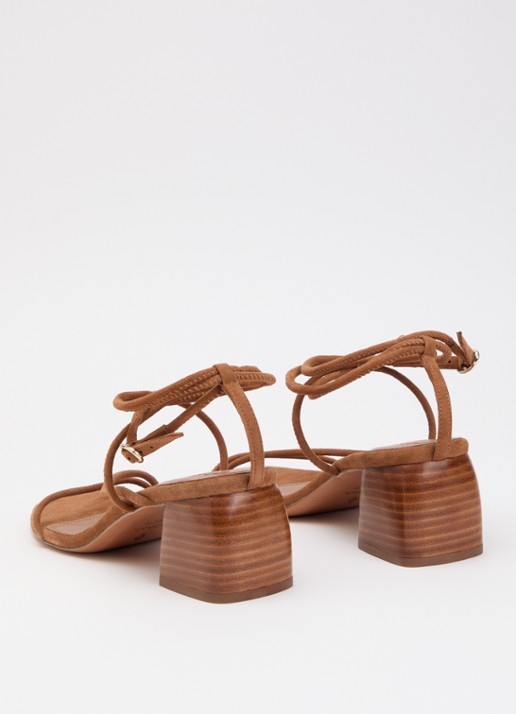ba&sh Sandalette van suède - achterkant 7 bruin