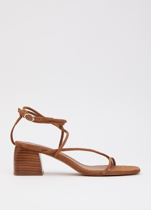 ba&sh Sandalette van suède - voorkant 9 bruin