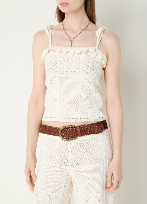 ba&sh Sela crop top met opengewerkt dessin