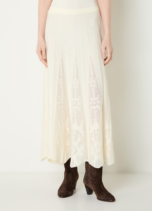 ba&sh Serta grofgebreide midi rok met ingebreid patroon