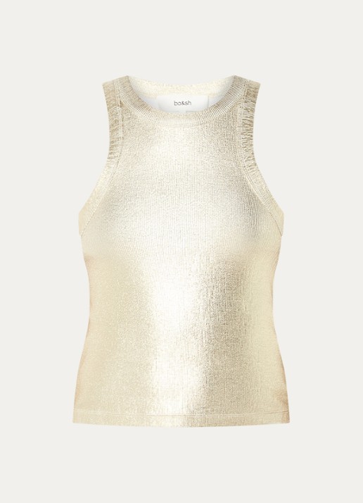ba&sh Shadey tanktop met metallic finish - voorkant 2 goud