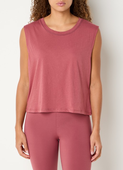 ba&sh Shava tanktop met backprint - achterkant koraalrood
