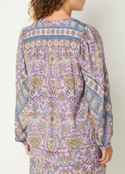 ba&sh Simi blouse met print - achterkant 2 paars