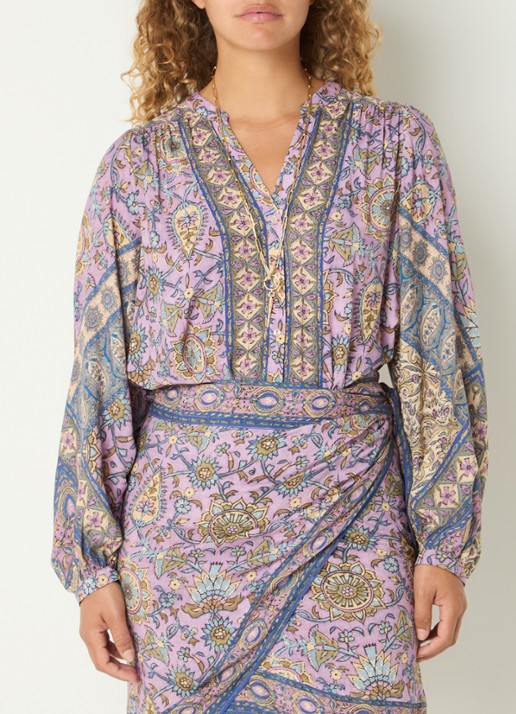 ba&sh Simi blouse met print - detail paars