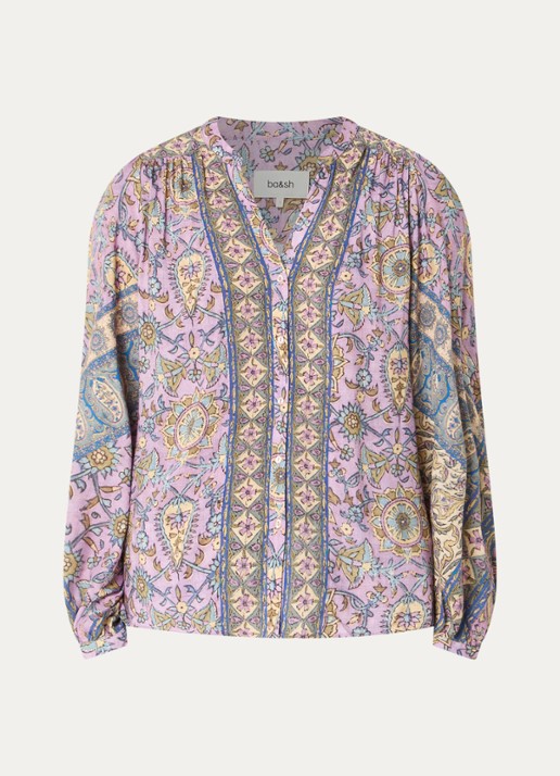 ba&sh Simi blouse met print - voorkant 3 paars