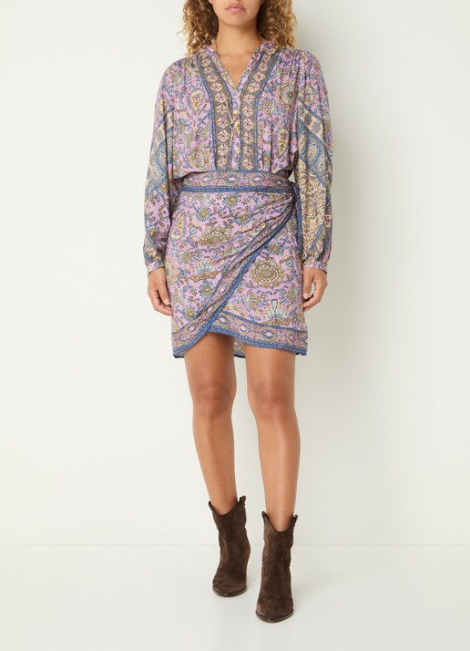 ba&sh Simi blouse met print - voorkant 4 paars