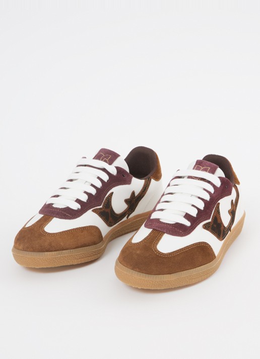 ba&sh Sneaker van leer met suède details - detail 2 bruin