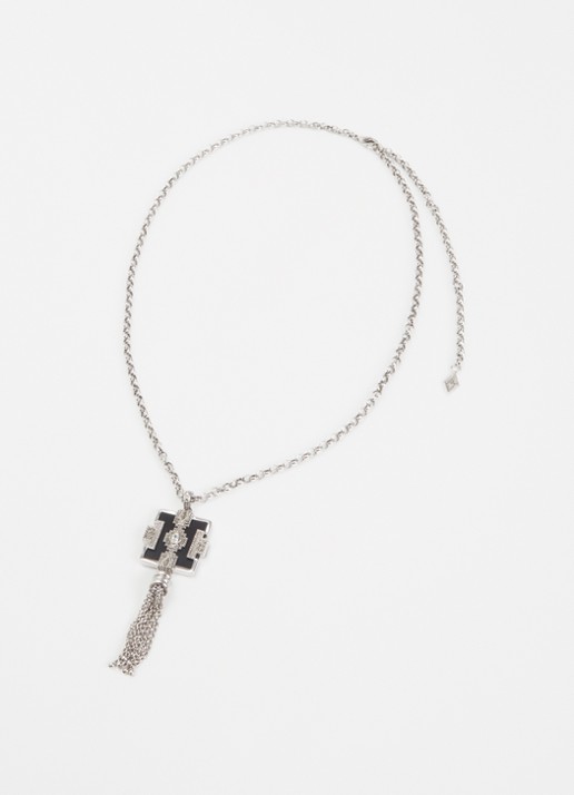 ba&sh Suzanne ketting met kristal - detail zilver
