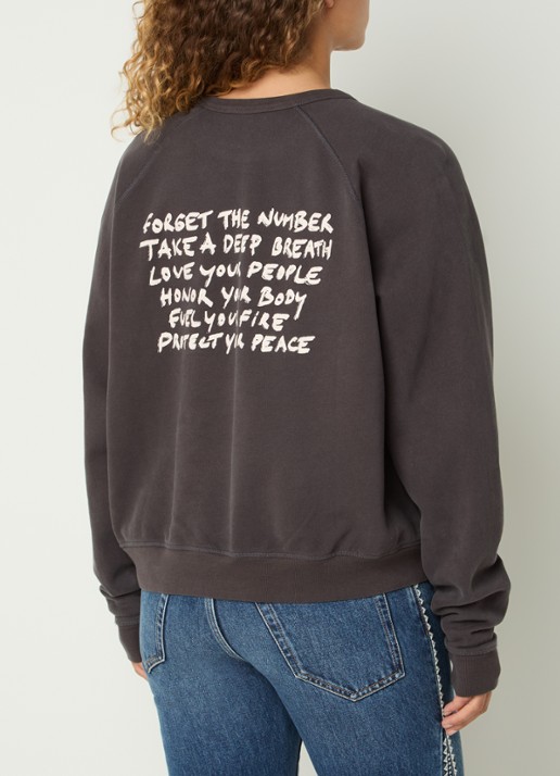 ba&sh Swing sweater met front- en backprint - detail 3 antraciet