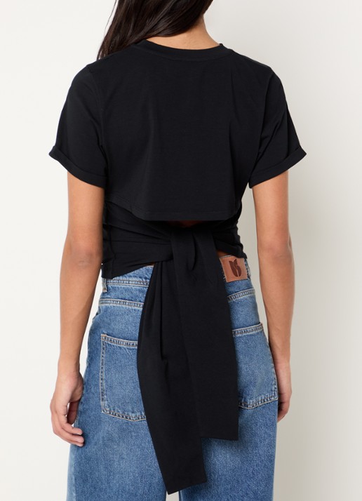 ba&sh T-shirt met cut-out detail - achterkant 4 zwart