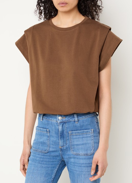 ba&sh T-shirt met ronde hals  - detail 4 bruin