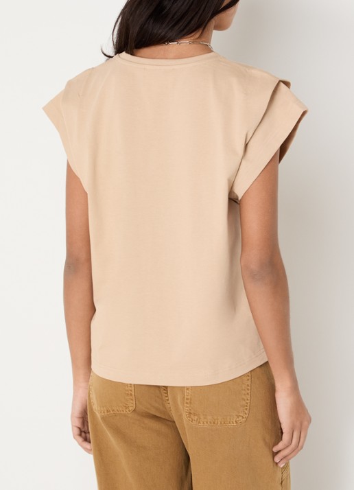 ba&sh T-shirt met ronde hals  - achterkant 4 beige