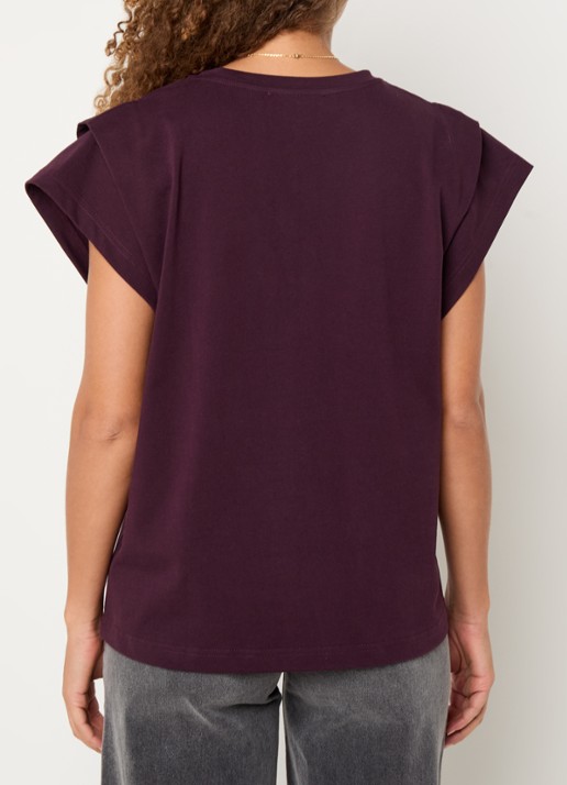 ba&sh T-shirt met stretch - achterkant bordeauxrood