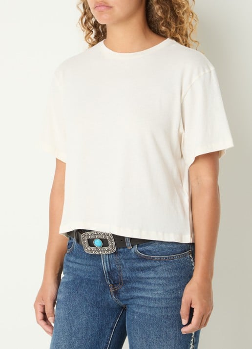 ba&sh Take T-shirt met backprint - achterkant 4 gebroken wit