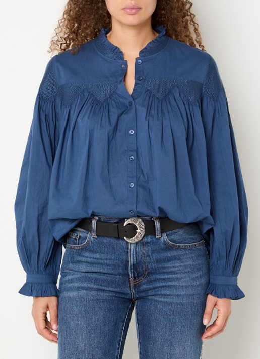 ba&sh Tonia blouse met opstaande kraag